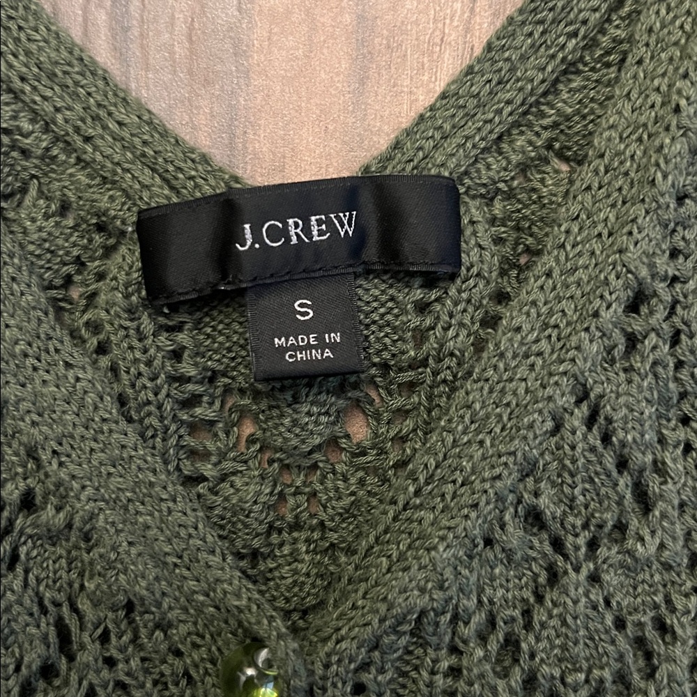 J. Crew Olive Knit Button-Up Tank Top - Picture 2 of 9